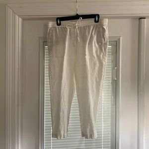 White linen pants